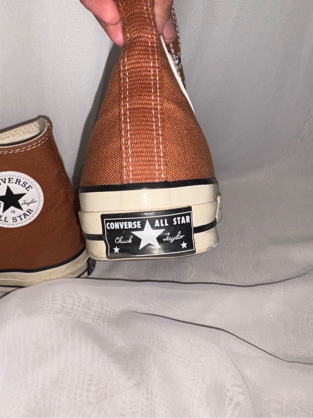 Converse Chuck Taylor High Top Sneakers - Brown Canvas with White Sole - Picture 2 of 4